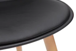 Best Miliboo Silla de diseño negra y madera clara WING