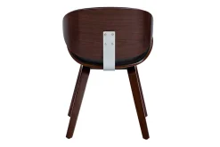 New Miliboo Silla de diseño negra y madera oscura WALNUT
