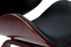 New Miliboo Silla de diseño negra y madera oscura WALNUT