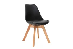 Outlet Miliboo Silla de diseño negro lote de 4 PAULINE