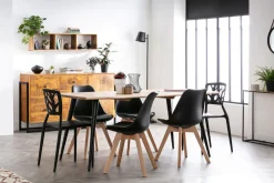 Outlet Miliboo Silla de diseño negro lote de 4 PAULINE