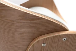 Best Sale Miliboo Silla de escritorio blanco y madera clara con ruedas BENT