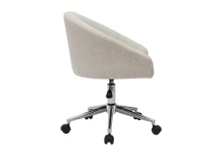 Sale Miliboo Silla de escritorio de diseño de terciopelo chenilla beige con ruedas RAVEN