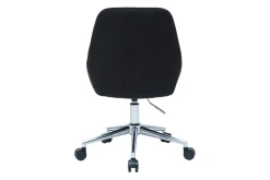 Clearance Miliboo Silla de escritorio de diseño ajustable 360º de terciopelo negro y acero cromado HOLO