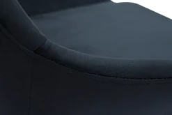 Clearance Miliboo Silla de escritorio de diseño ajustable 360º de terciopelo negro y acero cromado HOLO