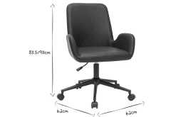 Cheap Miliboo Silla de escritorio de poliuretano marrón y metal negro ALBAN