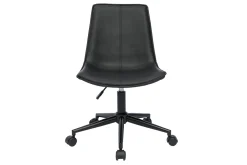 Outlet Miliboo Silla de escritorio de poliuretano negro y metal negro LISON