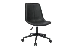 Outlet Miliboo Silla de escritorio de poliuretano negro y metal negro LISON