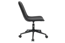 Outlet Miliboo Silla de escritorio de poliuretano negro y metal negro LISON