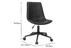 Outlet Miliboo Silla de escritorio de poliuretano negro y metal negro LISON