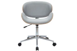 Online Miliboo Silla de escritorio diseño gris claro y madera clara WALNUT