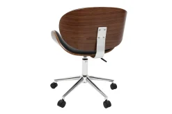 Online Miliboo Silla de escritorio diseño negro y madera WALNUT