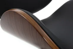 Online Miliboo Silla de escritorio diseño negro y madera WALNUT