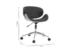 Outlet Miliboo Silla de escritorio diseño PU negro y madera clara WALNUT