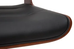 Best Sale Miliboo Silla de escritorio giratoria negra con madera oscura ARAMON