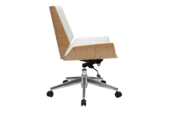 Fashion Miliboo Silla de escritorio madera clara y blanca CURVED