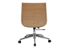 Fashion Miliboo Silla de escritorio madera clara y blanca CURVED