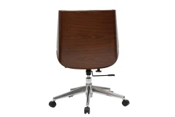 Store Miliboo Silla de escritorio madera oscura y negra CURVED