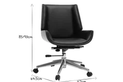 Store Miliboo Silla de escritorio madera oscura y negra CURVED