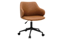 Best Sale Miliboo Silla de escritorio moderno en tejido marrón HEMMY