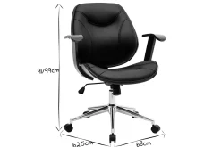 New Miliboo Silla de escritorio moderna negro y madera oscura YORKE