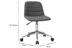 Store Miliboo Silla de escritorio moderna de tejido azul petróleo y acero cromado SAURY