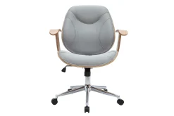 Hot Miliboo Silla de escritorio moderna tejido gris claro YORKE