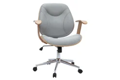 Hot Miliboo Silla de escritorio moderna tejido gris claro YORKE