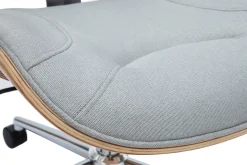 Hot Miliboo Silla de escritorio moderna tejido gris claro YORKE