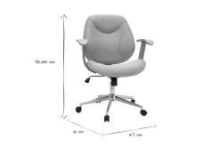 Hot Miliboo Silla de escritorio moderna tejido gris claro YORKE