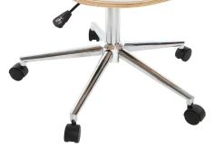 Online Miliboo Silla de escritorio moderna polipiel blanca/madera clara ARAMIS