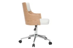 Online Miliboo Silla de escritorio moderna blanca y madera clara con cojín integrado MAYOL