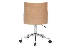Online Miliboo Silla de escritorio moderna blanca y madera clara con cojín integrado MAYOL