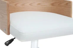 Online Miliboo Silla de escritorio moderna blanca y madera clara con cojín integrado MAYOL