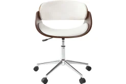 Best Miliboo Silla de escritorio nogal y blanco con ruedas BENT