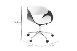 Best Miliboo Silla de escritorio nogal y blanco con ruedas BENT