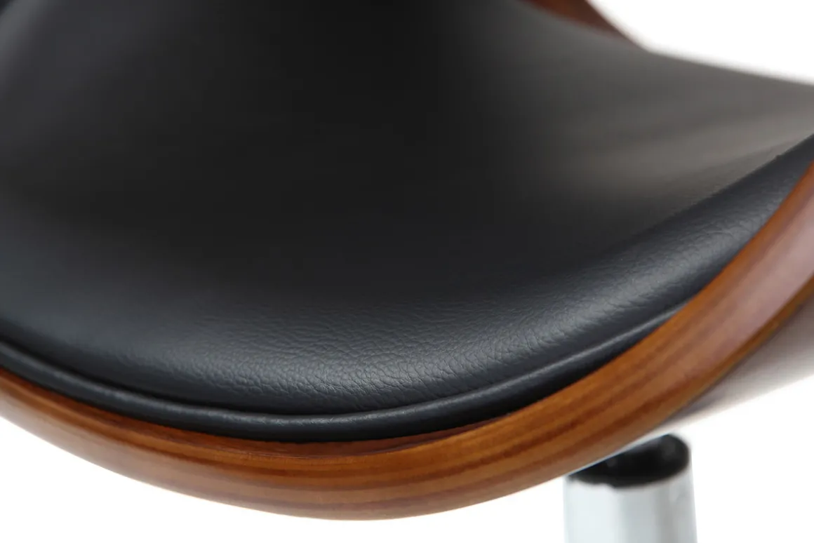Outlet Miliboo Silla de escritorio nogal y negro con ruedas BENT