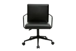 Outlet Miliboo Silla de escritorio vintage de poliuretano y metal negro FLOKI