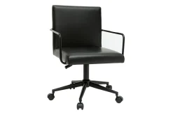 Outlet Miliboo Silla de escritorio vintage de poliuretano y metal negro FLOKI