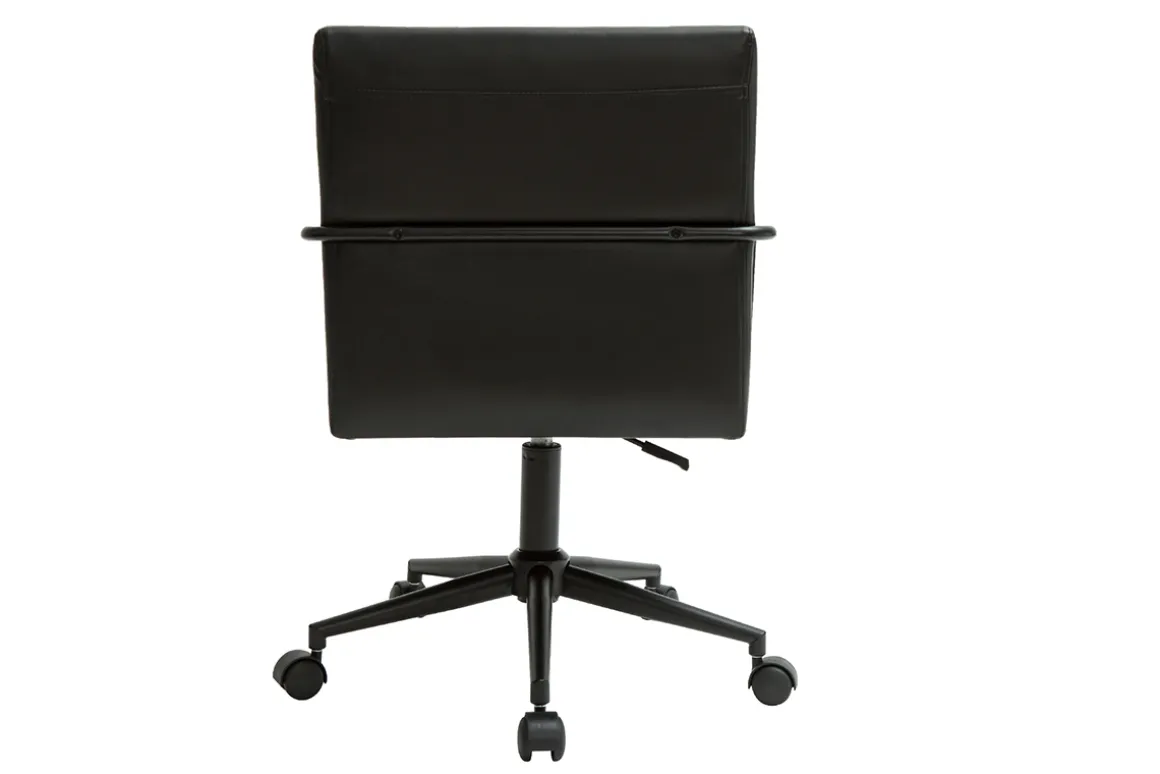 Outlet Miliboo Silla de escritorio vintage de poliuretano y metal negro FLOKI