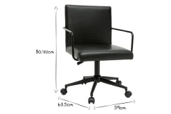 Outlet Miliboo Silla de escritorio vintage de poliuretano y metal negro FLOKI
