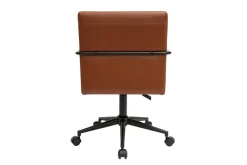 Best Miliboo Silla de escritorio vintage de poliuretano marrón y metal negro FLOKI