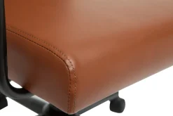 Best Miliboo Silla de escritorio vintage de poliuretano marrón y metal negro FLOKI
