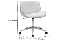 Fashion Miliboo Silla de oficina blanca con madera clara RUBBENS
