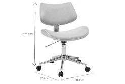 Flash Sale Miliboo Silla de oficina con ruedas de diseño en tela de terciopelo beige, madera de roble claro y metal MALMO