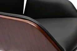 Cheap Miliboo Silla de oficina giratoria de diseño 360° negro, madera oscura y metal negro MARLOW