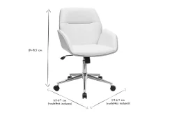 Sale Miliboo Silla de oficina giratoria blanca con madera clara MARLOW