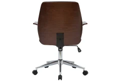Flash Sale Miliboo Silla de oficina moderna negra con madera oscura RUFIN