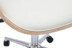Fashion Miliboo Silla de oficina moderna blanca y madera clara HANSEN