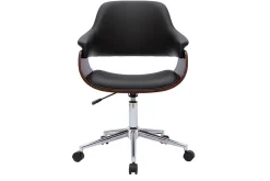 Cheap Miliboo Silla de oficina moderna negra con madera oscura HANSEN
